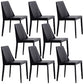 Contemporary PU Leather Dining Side Chair Matte Finish Solid Back Dining Chair Black Set of 8 Clearhalo ' kitchen&dining_furn' 'Dining Chairs' 'Dining Tables & Seating' 'dining_chair' 'Furniture' 'furniture_dining_chair' 'Kitchen & Dining Furniture' 'kitchen' 3452966