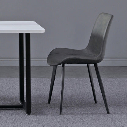 Modern PU Leather Dining Chair Solid Back Matte Finish Chair for Kitchen Grey 1 Piece Clearhalo ' kitchen&dining_furn' 'Dining Chairs' 'Dining Tables & Seating' 'dining_chair' 'Furniture' 'furniture_dining_chair' 'Kitchen & Dining Furniture' 'kitchen' 3452969