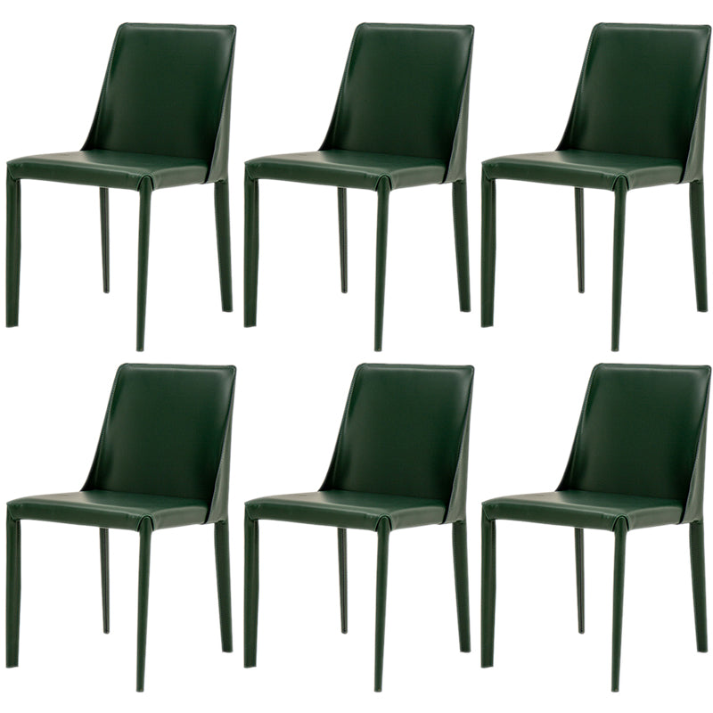 Scandinavian Style Metal Dining Chairs Solid Back Armless Chair for Home Green Set of 6 Clearhalo ' kitchen&dining_furn' 'Dining Chairs' 'Dining Tables & Seating' 'dining_chair' 'Furniture' 'furniture_dining_chair' 'Kitchen & Dining Furniture' 'kitchen' 3452991