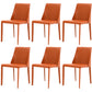 Scandinavian Style Metal Dining Chairs Solid Back Armless Chair for Home Orange Set of 6 Clearhalo ' kitchen&dining_furn' 'Dining Chairs' 'Dining Tables & Seating' 'dining_chair' 'Furniture' 'furniture_dining_chair' 'Kitchen & Dining Furniture' 'kitchen' 3452997