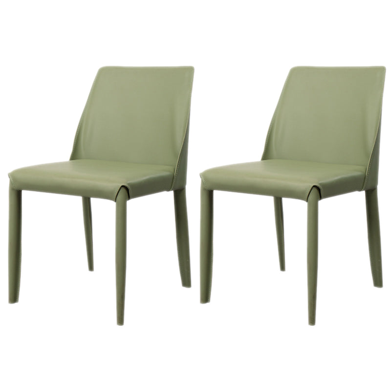 Scandinavian Style Metal Dining Chairs Solid Back Armless Chair for Home Light Green Set of 2 Clearhalo ' kitchen&dining_furn' 'Dining Chairs' 'Dining Tables & Seating' 'dining_chair' 'Furniture' 'furniture_dining_chair' 'Kitchen & Dining Furniture' 'kitchen' 3453000