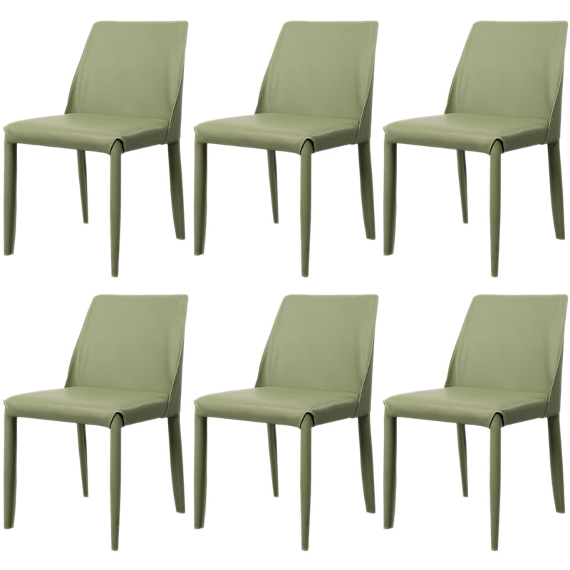 Scandinavian Style Metal Dining Chairs Solid Back Armless Chair for Home Light Green Set of 6 Clearhalo ' kitchen&dining_furn' 'Dining Chairs' 'Dining Tables & Seating' 'dining_chair' 'Furniture' 'furniture_dining_chair' 'Kitchen & Dining Furniture' 'kitchen' 3453004