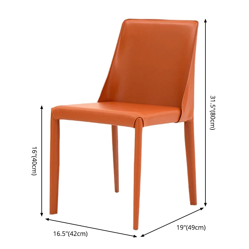 Scandinavian Style Metal Dining Chairs Solid Back Armless Chair for Home Clearhalo ' kitchen&dining_furn' 'Dining Chairs' 'Dining Tables & Seating' 'dining_chair' 'Furniture' 'furniture_dining_chair' 'Kitchen & Dining Furniture' 'kitchen' 3453005