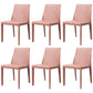 Scandinavian Style Metal Dining Chairs Solid Back Armless Chair for Home Pink Set of 6 Clearhalo ' kitchen&dining_furn' 'Dining Chairs' 'Dining Tables & Seating' 'dining_chair' 'Furniture' 'furniture_dining_chair' 'Kitchen & Dining Furniture' 'kitchen' 3453023