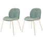Scandinavian Style Metal Chairs Home Solid Back Armless Chairs for Kitchen Turquoise Set of 2 Clearhalo ' kitchen&dining_furn' 'Dining Chairs' 'Dining Tables & Seating' 'dining_chair' 'Furniture' 'furniture_dining_chair' 'Kitchen & Dining Furniture' 'kitchen' 3453035
