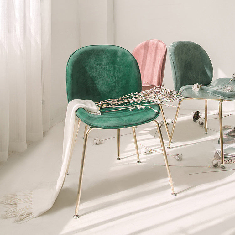 Scandinavian Style Metal Chairs Home Solid Back Armless Chairs for Kitchen Clearhalo ' kitchen&dining_furn' 'Dining Chairs' 'Dining Tables & Seating' 'dining_chair' 'Furniture' 'furniture_dining_chair' 'Kitchen & Dining Furniture' 'kitchen' 3453048