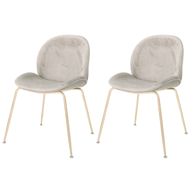 Scandinavian Style Metal Chairs Home Solid Back Armless Chairs for Kitchen Grey Set of 2 Clearhalo ' kitchen&dining_furn' 'Dining Chairs' 'Dining Tables & Seating' 'dining_chair' 'Furniture' 'furniture_dining_chair' 'Kitchen & Dining Furniture' 'kitchen' 3453051