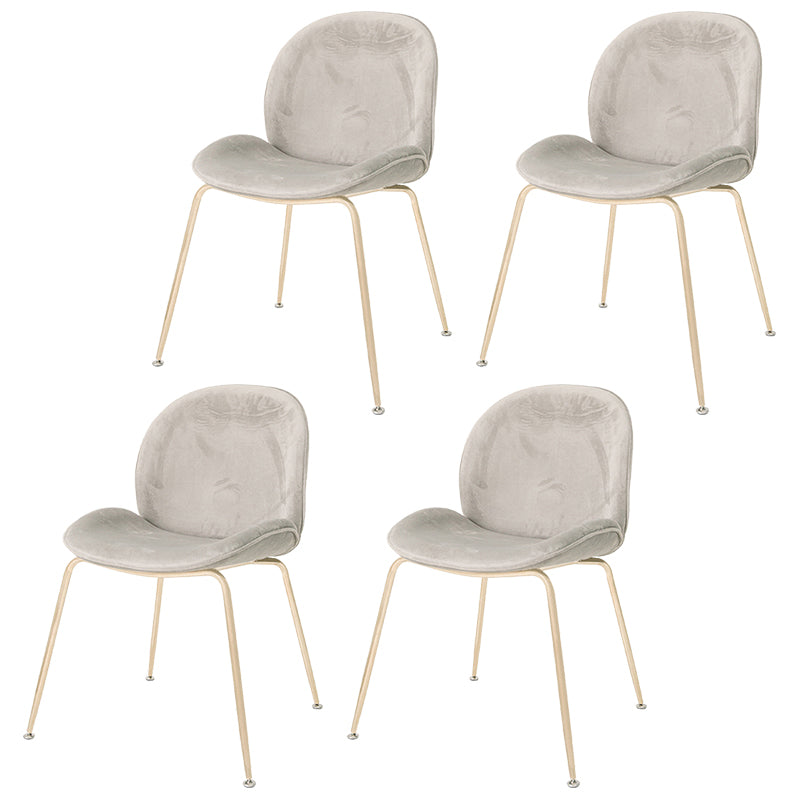 Scandinavian Style Metal Chairs Home Solid Back Armless Chairs for Kitchen Grey Set of 4 Clearhalo ' kitchen&dining_furn' 'Dining Chairs' 'Dining Tables & Seating' 'dining_chair' 'Furniture' 'furniture_dining_chair' 'Kitchen & Dining Furniture' 'kitchen' 3453052
