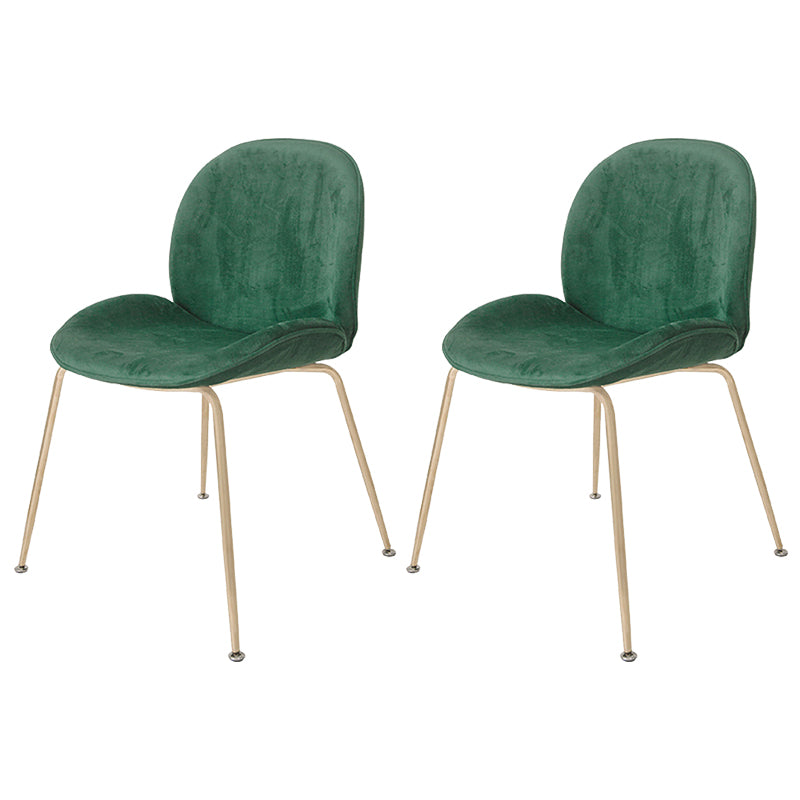 Scandinavian Style Metal Chairs Home Solid Back Armless Chairs for Kitchen Blackish Green Set of 2 Clearhalo ' kitchen&dining_furn' 'Dining Chairs' 'Dining Tables & Seating' 'dining_chair' 'Furniture' 'furniture_dining_chair' 'Kitchen & Dining Furniture' 'kitchen' 3453053