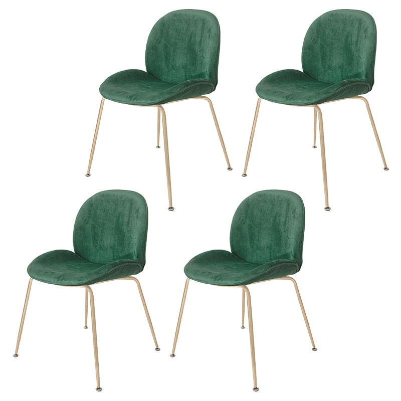 Scandinavian Style Metal Chairs Home Solid Back Armless Chairs for Kitchen Blackish Green Set of 4 Clearhalo ' kitchen&dining_furn' 'Dining Chairs' 'Dining Tables & Seating' 'dining_chair' 'Furniture' 'furniture_dining_chair' 'Kitchen & Dining Furniture' 'kitchen' 3453054