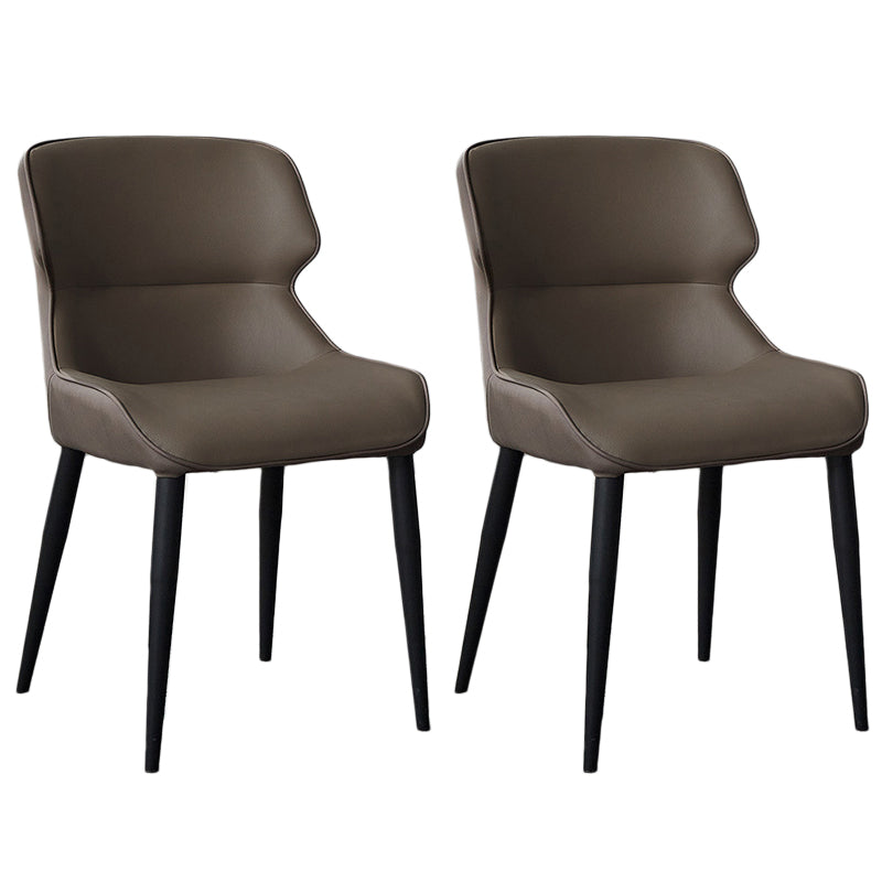 Metal Scandinavian Style Dining Chair Home Wingback Side Armless Chair Dark Gray Set of 2 Clearhalo ' kitchen&dining_furn' 'Dining Chairs' 'Dining Tables & Seating' 'dining_chair' 'Furniture' 'furniture_dining_chair' 'Kitchen & Dining Furniture' 'kitchen' 3453062