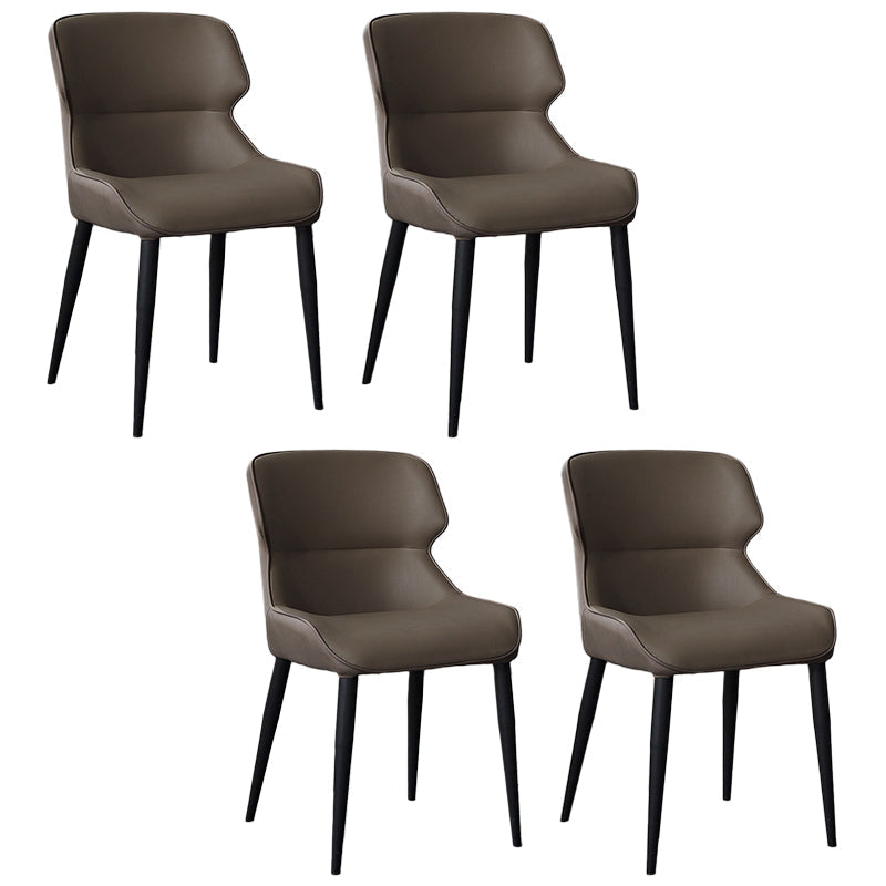Metal Scandinavian Style Dining Chair Home Wingback Side Armless Chair Dark Gray Set of 4 Clearhalo ' kitchen&dining_furn' 'Dining Chairs' 'Dining Tables & Seating' 'dining_chair' 'Furniture' 'furniture_dining_chair' 'Kitchen & Dining Furniture' 'kitchen' 3453063