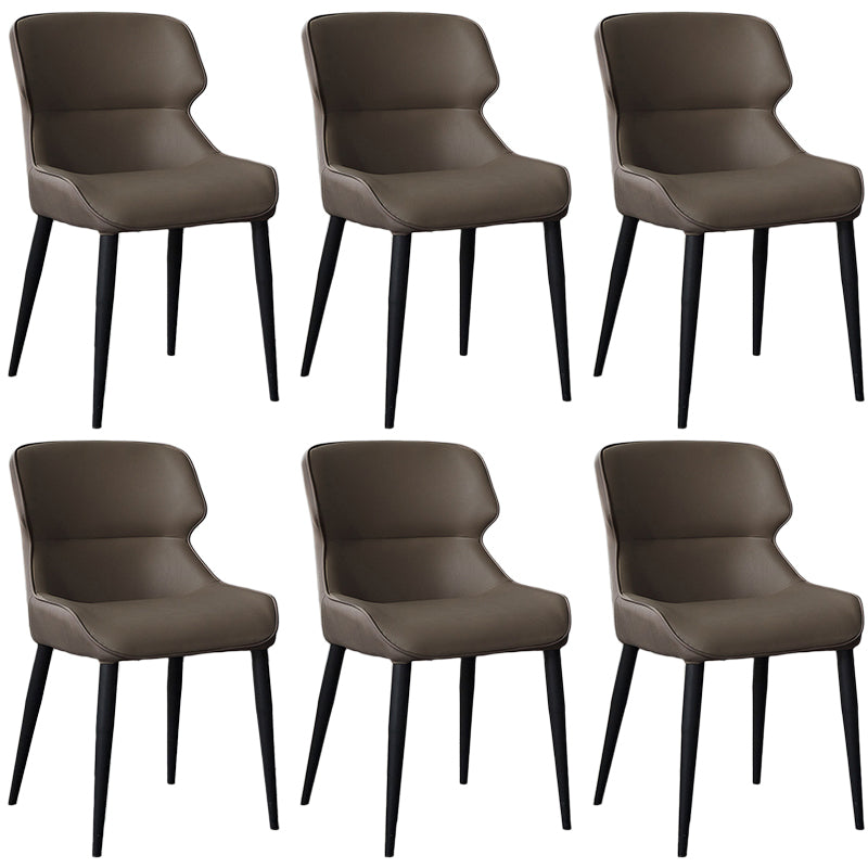 Metal Scandinavian Style Dining Chair Home Wingback Side Armless Chair Dark Gray Set of 6 Clearhalo ' kitchen&dining_furn' 'Dining Chairs' 'Dining Tables & Seating' 'dining_chair' 'Furniture' 'furniture_dining_chair' 'Kitchen & Dining Furniture' 'kitchen' 3453066