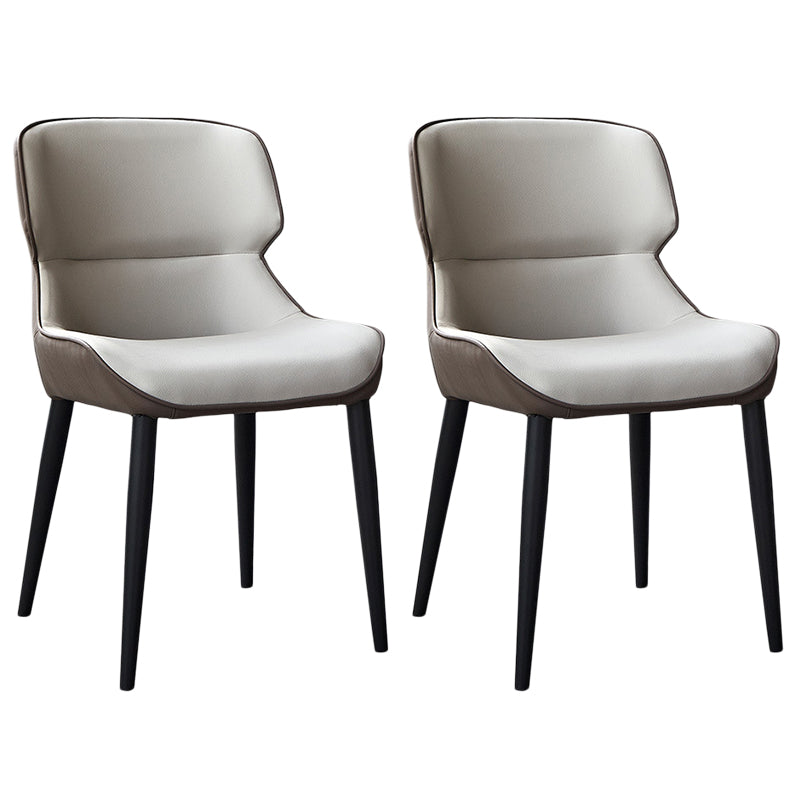 Metal Scandinavian Style Dining Chair Home Wingback Side Armless Chair Grey Set of 2 Clearhalo ' kitchen&dining_furn' 'Dining Chairs' 'Dining Tables & Seating' 'dining_chair' 'Furniture' 'furniture_dining_chair' 'Kitchen & Dining Furniture' 'kitchen' 3453068
