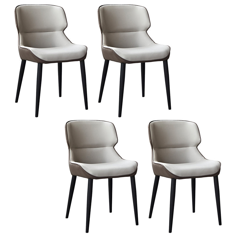 Metal Scandinavian Style Dining Chair Home Wingback Side Armless Chair Grey Set of 4 Clearhalo ' kitchen&dining_furn' 'Dining Chairs' 'Dining Tables & Seating' 'dining_chair' 'Furniture' 'furniture_dining_chair' 'Kitchen & Dining Furniture' 'kitchen' 3453070