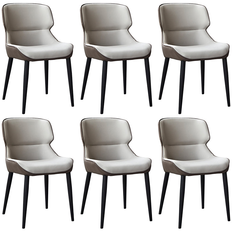 Metal Scandinavian Style Dining Chair Home Wingback Side Armless Chair Grey Set of 6 Clearhalo ' kitchen&dining_furn' 'Dining Chairs' 'Dining Tables & Seating' 'dining_chair' 'Furniture' 'furniture_dining_chair' 'Kitchen & Dining Furniture' 'kitchen' 3453071