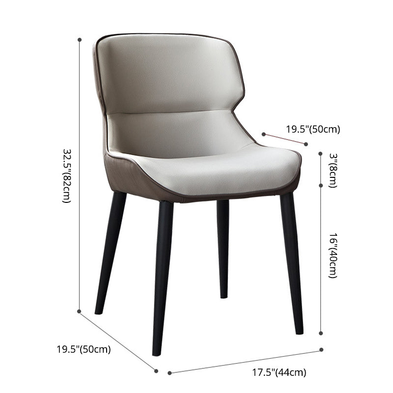 Metal Scandinavian Style Dining Chair Home Wingback Side Armless Chair Clearhalo ' kitchen&dining_furn' 'Dining Chairs' 'Dining Tables & Seating' 'dining_chair' 'Furniture' 'furniture_dining_chair' 'Kitchen & Dining Furniture' 'kitchen' 3453074