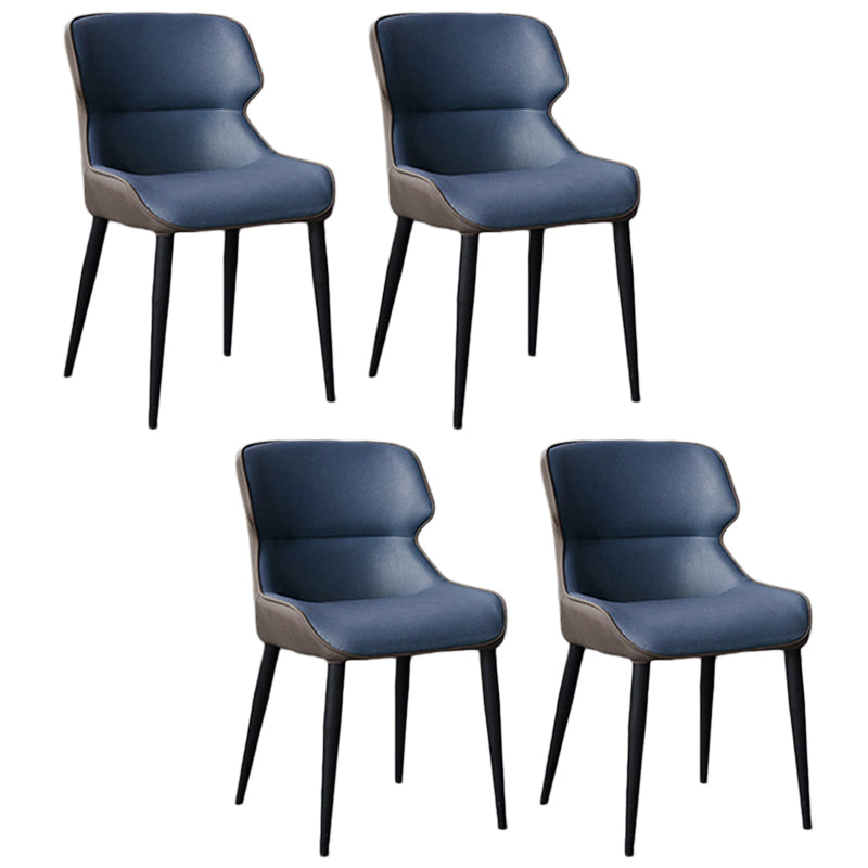 Metal Scandinavian Style Dining Chair Home Wingback Side Armless Chair Blue Set of 4 Clearhalo ' kitchen&dining_furn' 'Dining Chairs' 'Dining Tables & Seating' 'dining_chair' 'Furniture' 'furniture_dining_chair' 'Kitchen & Dining Furniture' 'kitchen' 3453075