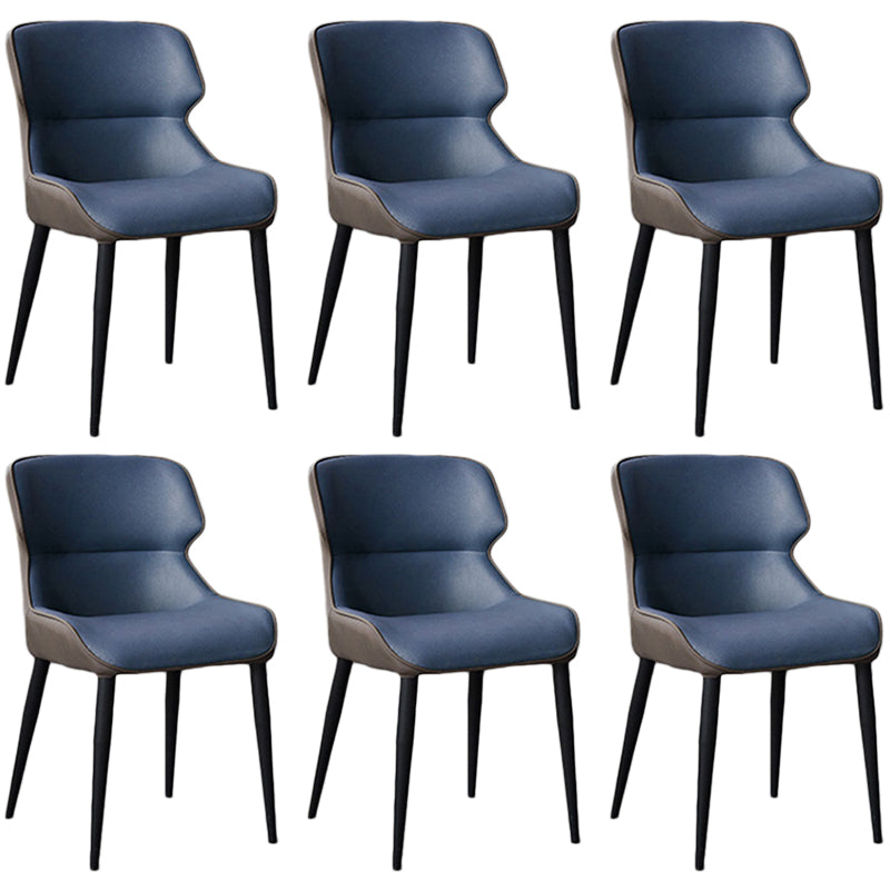 Metal Scandinavian Style Dining Chair Home Wingback Side Armless Chair Blue Set of 6 Clearhalo ' kitchen&dining_furn' 'Dining Chairs' 'Dining Tables & Seating' 'dining_chair' 'Furniture' 'furniture_dining_chair' 'Kitchen & Dining Furniture' 'kitchen' 3453076