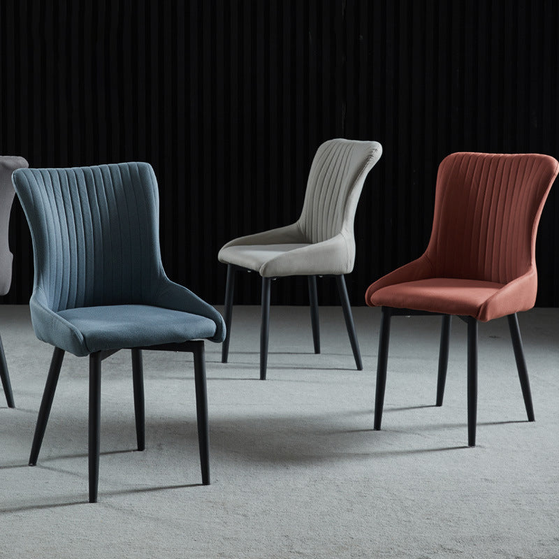 Modern Side Chair Leather Solid Back Armless Dining Chairs with Metal Legs Clearhalo ' kitchen&dining_furn' 'Dining Chairs' 'Dining Tables & Seating' 'dining_chair' 'Furniture' 'furniture_dining_chair' 'Kitchen & Dining Furniture' 'kitchen' 3453077