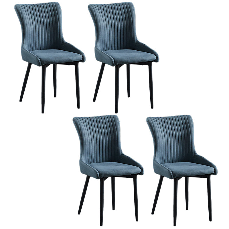 Modern Side Chair Leather Solid Back Armless Dining Chairs with Metal Legs Blue Set of 4 Clearhalo ' kitchen&dining_furn' 'Dining Chairs' 'Dining Tables & Seating' 'dining_chair' 'Furniture' 'furniture_dining_chair' 'Kitchen & Dining Furniture' 'kitchen' 3453078