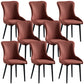 Modern Side Chair Leather Solid Back Armless Dining Chairs with Metal Legs Red Set of 8 Clearhalo ' kitchen&dining_furn' 'Dining Chairs' 'Dining Tables & Seating' 'dining_chair' 'Furniture' 'furniture_dining_chair' 'Kitchen & Dining Furniture' 'kitchen' 3453084