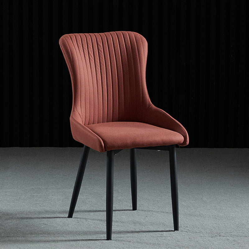 Modern Side Chair Leather Solid Back Armless Dining Chairs with Metal Legs Clearhalo ' kitchen&dining_furn' 'Dining Chairs' 'Dining Tables & Seating' 'dining_chair' 'Furniture' 'furniture_dining_chair' 'Kitchen & Dining Furniture' 'kitchen' 3453096