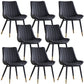 Modern Armless Dining Chairs Solid Back Leather Side Chairs with Metal Legs Black Set of 8 Clearhalo ' kitchen&dining_furn' 'Dining Chairs' 'Dining Tables & Seating' 'dining_chair' 'Furniture' 'furniture_dining_chair' 'Kitchen & Dining Furniture' 'kitchen' 3453113