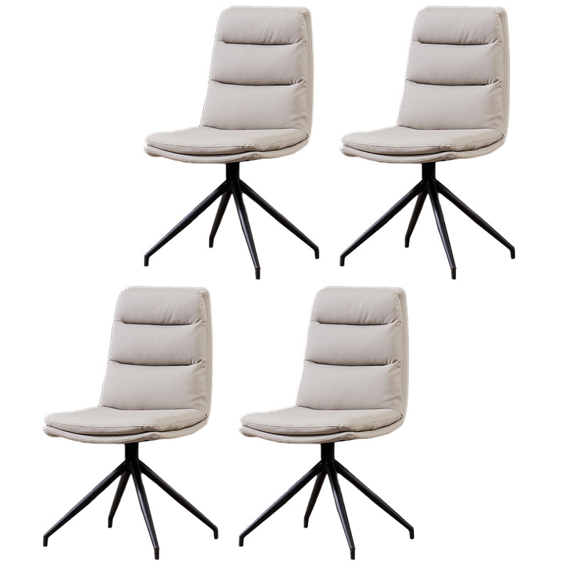 Modern Leather Armless Dining Chair Upholstered Side Chairs with Metal Legs Light Gray Set of 4 Clearhalo ' kitchen&dining_furn' 'Dining Chairs' 'Dining Tables & Seating' 'dining_chair' 'Furniture' 'furniture_dining_chair' 'Kitchen & Dining Furniture' 'kitchen' 3453127