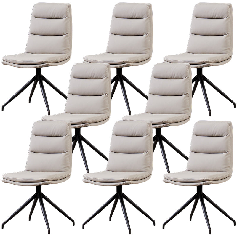 Modern Leather Armless Dining Chair Upholstered Side Chairs with Metal Legs Light Gray Set of 8 Clearhalo ' kitchen&dining_furn' 'Dining Chairs' 'Dining Tables & Seating' 'dining_chair' 'Furniture' 'furniture_dining_chair' 'Kitchen & Dining Furniture' 'kitchen' 3453128