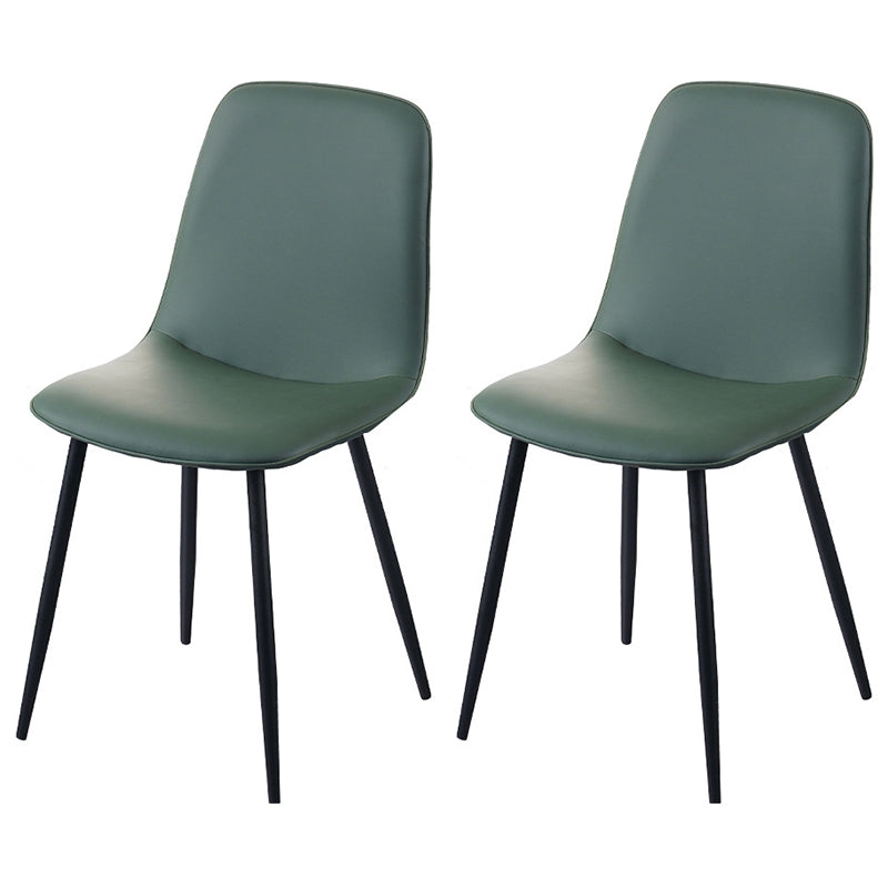 Scandinavian Style Metal Dining Chair Coffee Shop Solid Dining Side Chair Dark Green Set of 2 Clearhalo ' kitchen&dining_furn' 'Dining Chairs' 'Dining Tables & Seating' 'dining_chair' 'Furniture' 'furniture_dining_chair' 'Kitchen & Dining Furniture' 'kitchen' 3453149