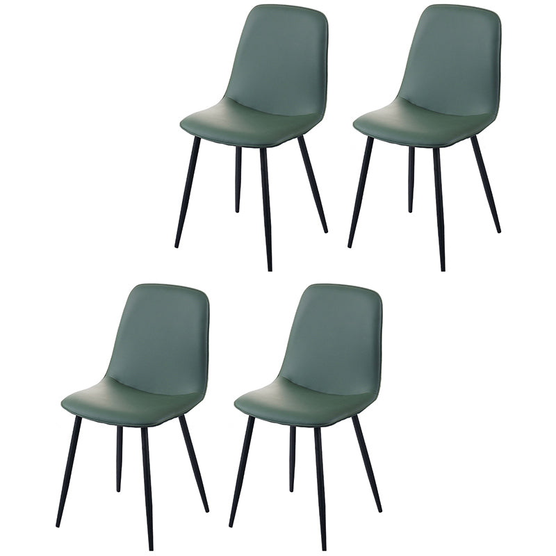Scandinavian Style Metal Dining Chair Coffee Shop Solid Dining Side Chair Dark Green Set of 4 Clearhalo ' kitchen&dining_furn' 'Dining Chairs' 'Dining Tables & Seating' 'dining_chair' 'Furniture' 'furniture_dining_chair' 'Kitchen & Dining Furniture' 'kitchen' 3453151