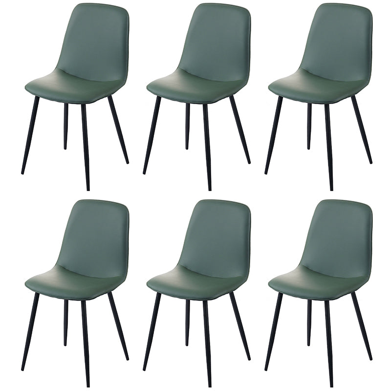 Scandinavian Style Metal Dining Chair Coffee Shop Solid Dining Side Chair Dark Green Set of 6 Clearhalo ' kitchen&dining_furn' 'Dining Chairs' 'Dining Tables & Seating' 'dining_chair' 'Furniture' 'furniture_dining_chair' 'Kitchen & Dining Furniture' 'kitchen' 3453152