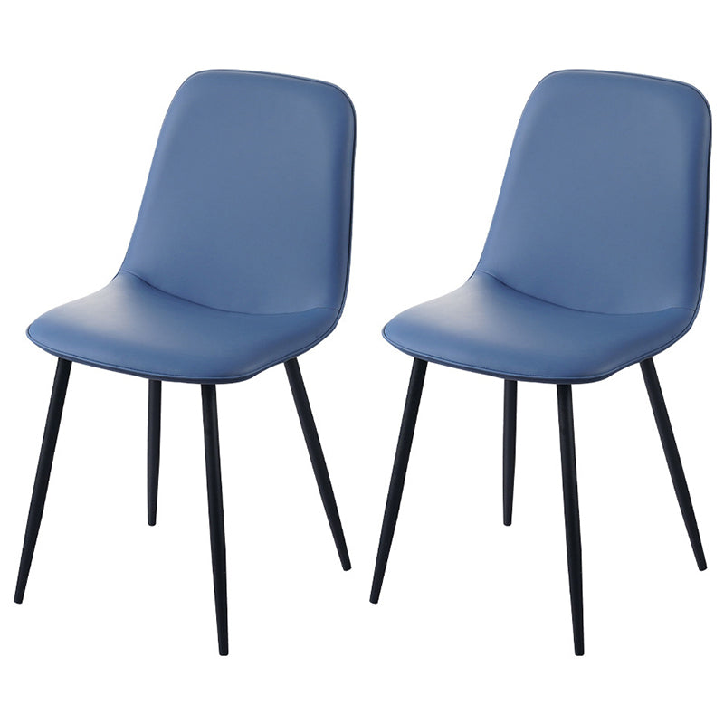 Scandinavian Style Metal Dining Chair Coffee Shop Solid Dining Side Chair Royal Blue Set of 2 Clearhalo ' kitchen&dining_furn' 'Dining Chairs' 'Dining Tables & Seating' 'dining_chair' 'Furniture' 'furniture_dining_chair' 'Kitchen & Dining Furniture' 'kitchen' 3453161