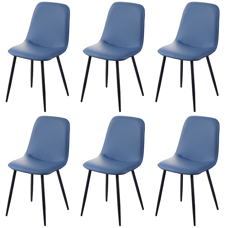 Scandinavian Style Metal Dining Chair Coffee Shop Solid Dining Side Chair Royal Blue Set of 6 Clearhalo ' kitchen&dining_furn' 'Dining Chairs' 'Dining Tables & Seating' 'dining_chair' 'Furniture' 'furniture_dining_chair' 'Kitchen & Dining Furniture' 'kitchen' 3453164