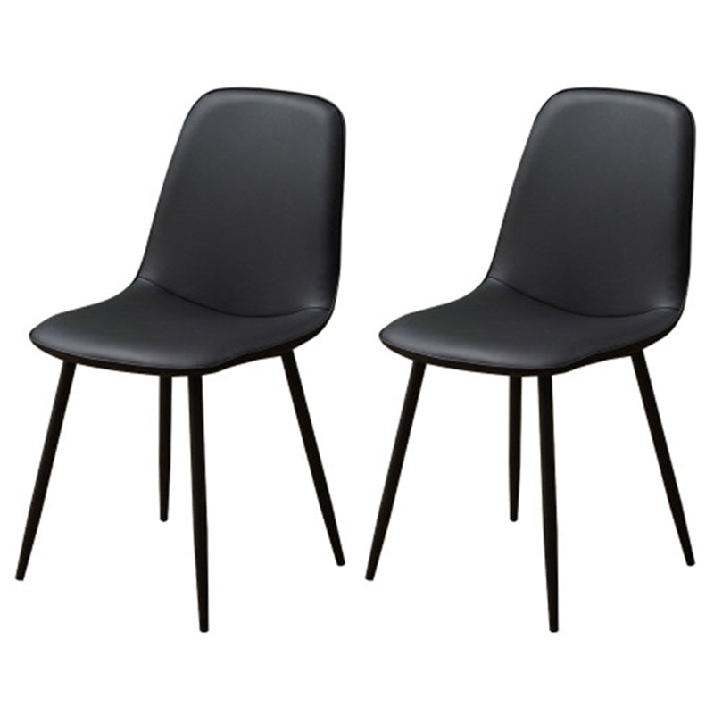 Scandinavian Style Metal Dining Chair Coffee Shop Solid Dining Side Chair Black Set of 2 Clearhalo ' kitchen&dining_furn' 'Dining Chairs' 'Dining Tables & Seating' 'dining_chair' 'Furniture' 'furniture_dining_chair' 'Kitchen & Dining Furniture' 'kitchen' 3453167