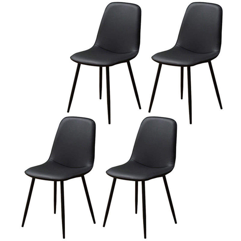 Scandinavian Style Metal Dining Chair Coffee Shop Solid Dining Side Chair Black Set of 4 Clearhalo ' kitchen&dining_furn' 'Dining Chairs' 'Dining Tables & Seating' 'dining_chair' 'Furniture' 'furniture_dining_chair' 'Kitchen & Dining Furniture' 'kitchen' 3453168