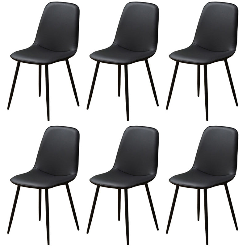 Scandinavian Style Metal Dining Chair Coffee Shop Solid Dining Side Chair Black Set of 6 Clearhalo ' kitchen&dining_furn' 'Dining Chairs' 'Dining Tables & Seating' 'dining_chair' 'Furniture' 'furniture_dining_chair' 'Kitchen & Dining Furniture' 'kitchen' 3453169