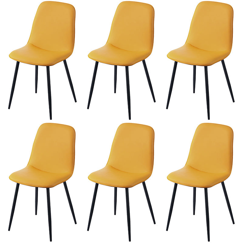 Scandinavian Style Metal Dining Chair Coffee Shop Solid Dining Side Chair Yellow Set of 6 Clearhalo ' kitchen&dining_furn' 'Dining Chairs' 'Dining Tables & Seating' 'dining_chair' 'Furniture' 'furniture_dining_chair' 'Kitchen & Dining Furniture' 'kitchen' 3453172