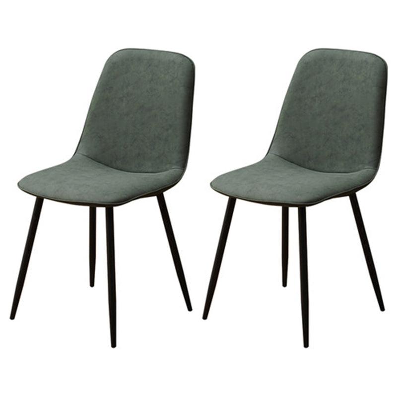 Scandinavian Style Metal Dining Chair Coffee Shop Solid Dining Side Chair Blackish Green Set of 2 Clearhalo ' kitchen&dining_furn' 'Dining Chairs' 'Dining Tables & Seating' 'dining_chair' 'Furniture' 'furniture_dining_chair' 'Kitchen & Dining Furniture' 'kitchen' 3453173