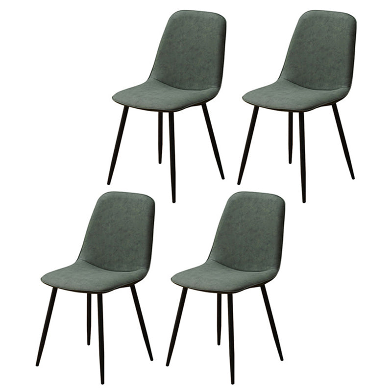 Scandinavian Style Metal Dining Chair Coffee Shop Solid Dining Side Chair Blackish Green Set of 4 Clearhalo ' kitchen&dining_furn' 'Dining Chairs' 'Dining Tables & Seating' 'dining_chair' 'Furniture' 'furniture_dining_chair' 'Kitchen & Dining Furniture' 'kitchen' 3453174