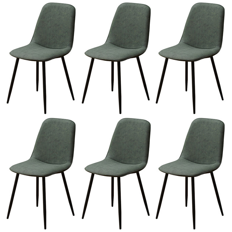 Scandinavian Style Metal Dining Chair Coffee Shop Solid Dining Side Chair Blackish Green Set of 6 Clearhalo ' kitchen&dining_furn' 'Dining Chairs' 'Dining Tables & Seating' 'dining_chair' 'Furniture' 'furniture_dining_chair' 'Kitchen & Dining Furniture' 'kitchen' 3453175