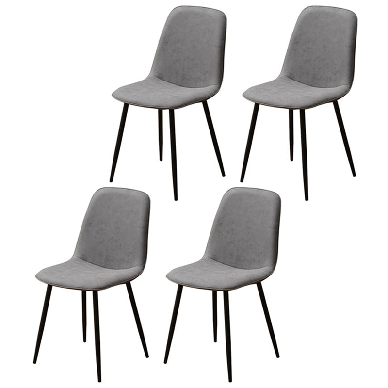 Scandinavian Style Metal Dining Chair Coffee Shop Solid Dining Side Chair Light Gray Set of 4 Clearhalo ' kitchen&dining_furn' 'Dining Chairs' 'Dining Tables & Seating' 'dining_chair' 'Furniture' 'furniture_dining_chair' 'Kitchen & Dining Furniture' 'kitchen' 3453177