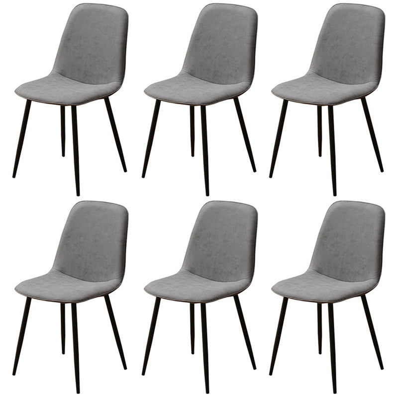 Scandinavian Style Metal Dining Chair Coffee Shop Solid Dining Side Chair Light Gray Set of 6 Clearhalo ' kitchen&dining_furn' 'Dining Chairs' 'Dining Tables & Seating' 'dining_chair' 'Furniture' 'furniture_dining_chair' 'Kitchen & Dining Furniture' 'kitchen' 3453178