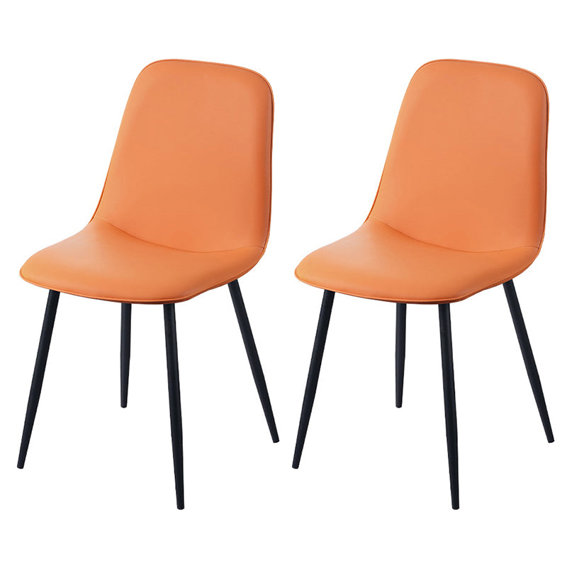 Scandinavian Style Metal Dining Chair Coffee Shop Solid Dining Side Chair Orange Set of 2 Clearhalo ' kitchen&dining_furn' 'Dining Chairs' 'Dining Tables & Seating' 'dining_chair' 'Furniture' 'furniture_dining_chair' 'Kitchen & Dining Furniture' 'kitchen' 3453179
