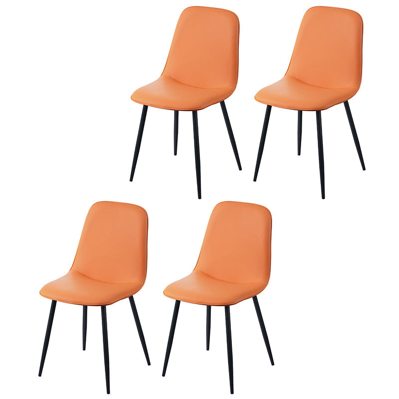 Scandinavian Style Metal Dining Chair Coffee Shop Solid Dining Side Chair Orange Set of 4 Clearhalo ' kitchen&dining_furn' 'Dining Chairs' 'Dining Tables & Seating' 'dining_chair' 'Furniture' 'furniture_dining_chair' 'Kitchen & Dining Furniture' 'kitchen' 3453180