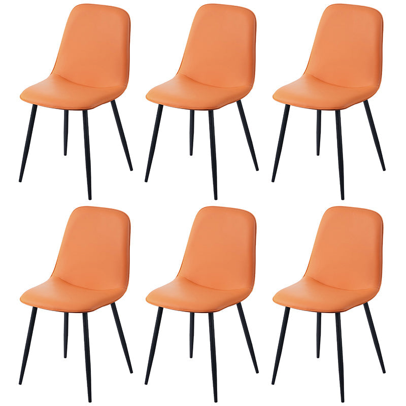 Scandinavian Style Metal Dining Chair Coffee Shop Solid Dining Side Chair Orange Set of 6 Clearhalo ' kitchen&dining_furn' 'Dining Chairs' 'Dining Tables & Seating' 'dining_chair' 'Furniture' 'furniture_dining_chair' 'Kitchen & Dining Furniture' 'kitchen' 3453181