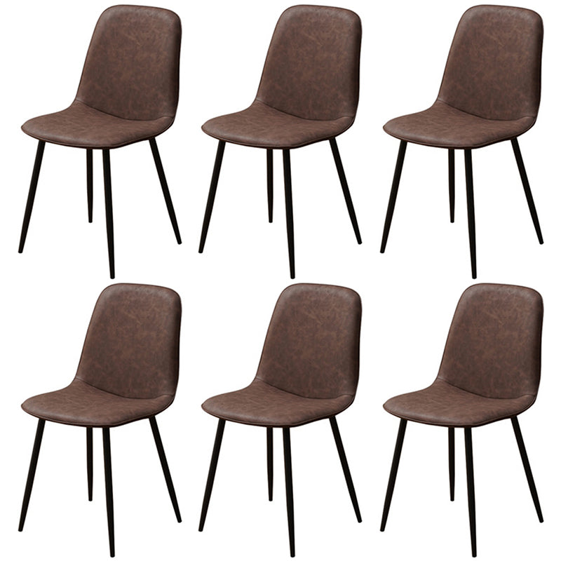 Scandinavian Style Metal Dining Chair Coffee Shop Solid Dining Side Chair Brown Set of 6 Clearhalo ' kitchen&dining_furn' 'Dining Chairs' 'Dining Tables & Seating' 'dining_chair' 'Furniture' 'furniture_dining_chair' 'Kitchen & Dining Furniture' 'kitchen' 3453187