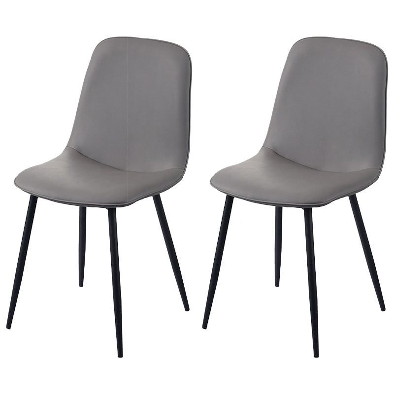 Scandinavian Style Metal Dining Chair Coffee Shop Solid Dining Side Chair Grey Set of 2 Clearhalo ' kitchen&dining_furn' 'Dining Chairs' 'Dining Tables & Seating' 'dining_chair' 'Furniture' 'furniture_dining_chair' 'Kitchen & Dining Furniture' 'kitchen' 3453188