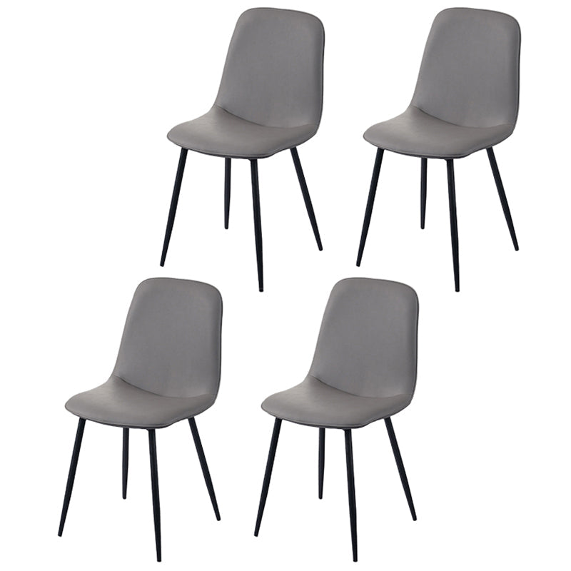 Scandinavian Style Metal Dining Chair Coffee Shop Solid Dining Side Chair Grey Set of 4 Clearhalo ' kitchen&dining_furn' 'Dining Chairs' 'Dining Tables & Seating' 'dining_chair' 'Furniture' 'furniture_dining_chair' 'Kitchen & Dining Furniture' 'kitchen' 3453189